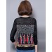 Women's Plus Size / Going out / Casual/Daily Street chic Spring / Fall T-shirtPrint / Patchwork Long Sleeve Black