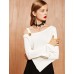 Women's Formal / Work Sexy / Simple All Seasons BlouseSolid One Shoulder Long Sleeve White / Black /