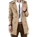 Men'sBritish Style Leisure Slim Long Sleeve Long Trench coat , Pure