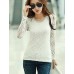 Women's Casual/Daily Simple Fall Blouse,Solid Round Neck Long Sleeve Red / White / Black Cotton / Rayon / Polyester Thin