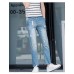 Men's Solid Casual Jeans,Cotton Blue