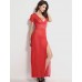 Women's Sexy Mesh and Lace V Neck Maxi Nightwear Gown