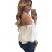 Women's Black Chocker Neck Bare Shoulders Flare Crop Top