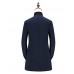 Men's Solid Casual / Formal / Plus Sizes Trench coat,Bamboo Fiber / Polyester Long Sleeve-Black / Blue