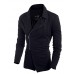 Men's Solid Casual Trench coat,Others Long Sleeve-Black / Red / Gray