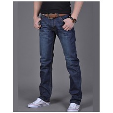 Men's Solid Casual Jeans,Cotton Blue