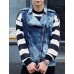 Men's Sleeveless Casual Jacket,Cotton Solid Blue