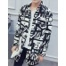 Men's Lapel Print Casual Trench Coat