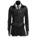 Brand Hight Quality Men's Casual/Daily Simple Trench CoatSolid Stand Long Sleeve Fall / Winter Red / Black / Gray