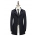 Men's Solid Casual / Formal / Plus Sizes Trench coat,Bamboo Fiber / Polyester Long Sleeve-Black / Blue / Brown