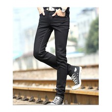 Men's Solid Casual Jeans,Cotton Black