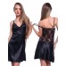 Women Robes Nightwear Solid Chiffon Lace Black