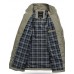 Men's Long Sleeve Regular Trench Coat , Polyester Plaids & Checks Winter Jacket