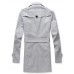 Men's Solid Casual Trench coat,Others Long Sleeve-Black / Yellow / Gray