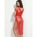 Women's Sexy Mesh and Lace V Neck Maxi Nightwear Gown