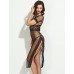 Women's Sexy Mesh and Lace V Neck Maxi Nightwear Gown