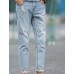 Men's Solid Casual Jeans,Cotton Blue