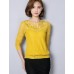 Women's Plus Size Sophisticated Fall BlouseSolid Round Neck Long Sleeve Black / Yellow Polyester Opaque