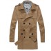 Men's Solid Casual Trench coat,Others Long Sleeve-Black / Yellow / Gray