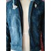 Men's Pure Long Sleeve Hooded Jacket , Denim Casual