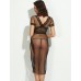 Women's Sexy Mesh and Lace V Neck Maxi Nightwear Gown