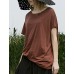 Women's Casual/Daily Simple Summer T-shirtSolid Round Neck Short Sleeve Red / White / Gray Cotton Thin