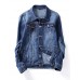 Men's Korean Slim Stretch Bleached Denim Jacket,Cotton / Polyester Solid Blue