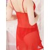 Women Robes Ultra Sexy Suits Nightwear,Sexy Solid Organza Red