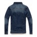 Men's Long Sleeve Casual Jacket,Cotton Solid Blue