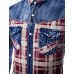 Men's Plaids & Checks Long Sleeve Top , Cotton / Denim Casual