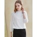 Women's Work Simple Spring / Summer BlouseSolid Crew NeckSleeve White Polyester / Spandex Opaque