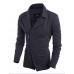 Men's Solid Casual Trench coat,Others Long Sleeve-Black / Red / Gray