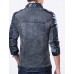 Men's Long Sleeve Casual Jacket,Polyester Solid Black / Blue