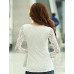 Women's Casual/Daily Simple Fall Blouse,Solid Round Neck Long Sleeve Red / White / Black Cotton / Rayon / Polyester Thin