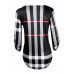 Women's Casual/Daily Vintage / Simple Fall / Winter T-shirtPlaid V NeckSleeve Pink / White / Black Cotton / Rayon Thin