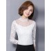 Women's Plus Size / Going out / Casual/Daily Street chic Spring / Fall BlouseSolid Stand Long Sleeve White / Black