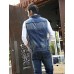 Men's Fashion Casual Solid Blue Sleeveless Jacket, Regular Denim / Jean WearFashion Blue Color All Seasons Men's Fashion Wear