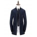 Men's Solid Casual / Formal / Plus Sizes Trench coat,Bamboo Fiber / Polyester Long Sleeve-Black / Blue