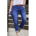 Men's Solid Casual Jeans,Cotton Blue