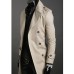 Men's Solid Casual Trench coat,Cotton Long Sleeve-Black / Green / White