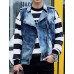 Men's Sleeveless Casual Jacket,Cotton Solid Blue